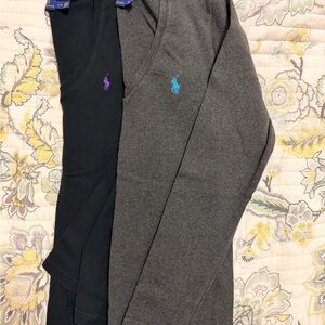 Polo by Ralph Lauren Women’s Black and Charcoal V-neck long sleeve shirts.